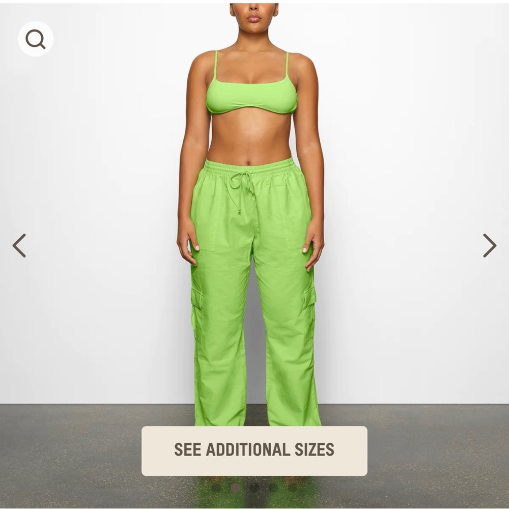Skims Cargo Pants! Neon green color!